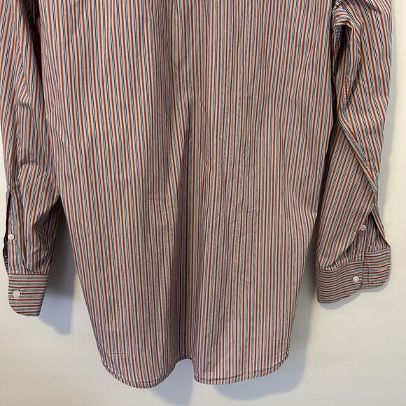 Luciano Barbera Button Up Shirt Mens S Striped Long Sleeve Cotton Business Italy - Picture 10 of 11